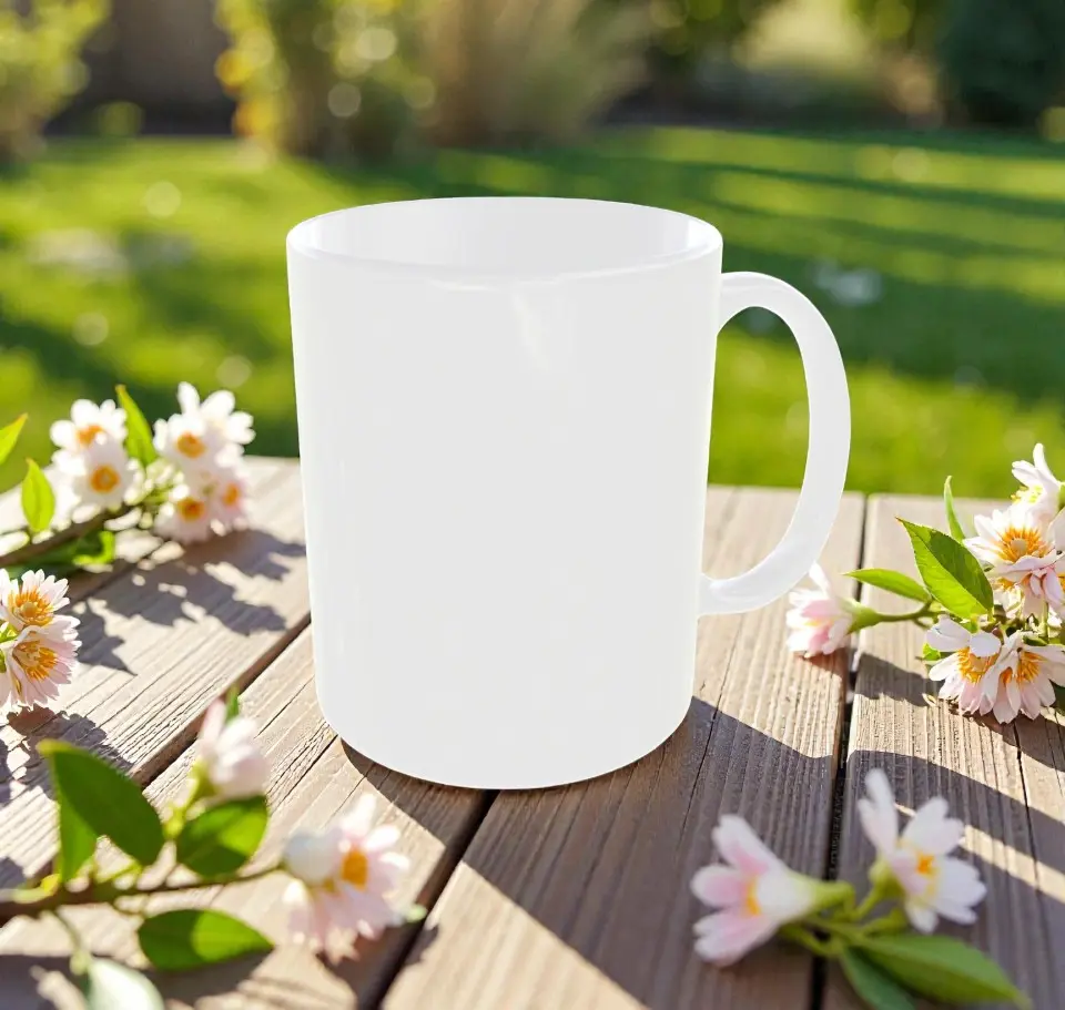 white Mug 11 oz قدح