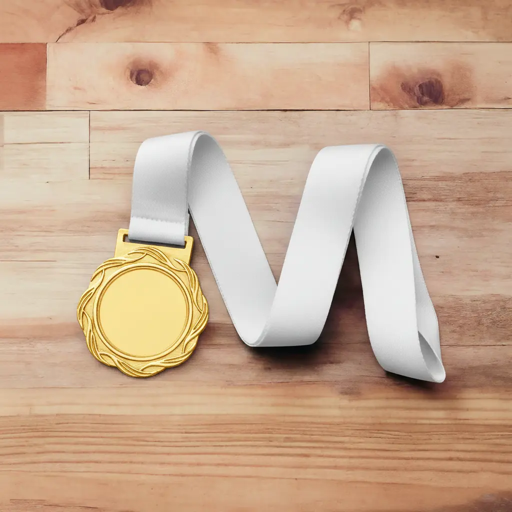 Medal Swirl Design White Lace Gold