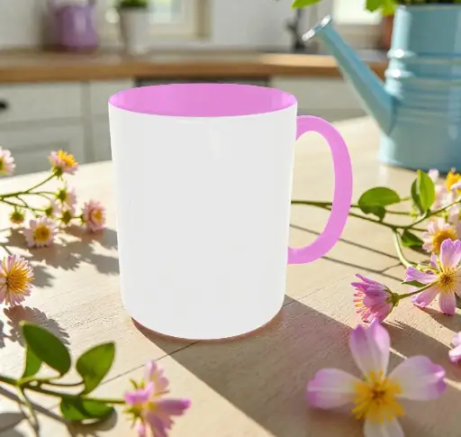 [E100176] Mug Handle Pink/ Interior Pink