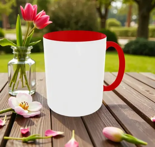 [E100177] Mug Handle Red / Interior Red