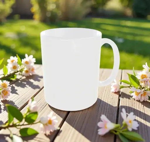 [E100186] white Mug 11 oz قدح