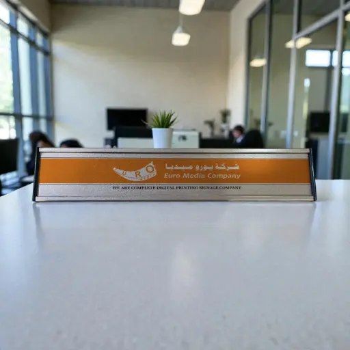 [E101031] Flat Sign W/end Cap Gold Color 60*300