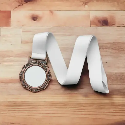 [E102126] Medal Swirl Design White Lace Bronze